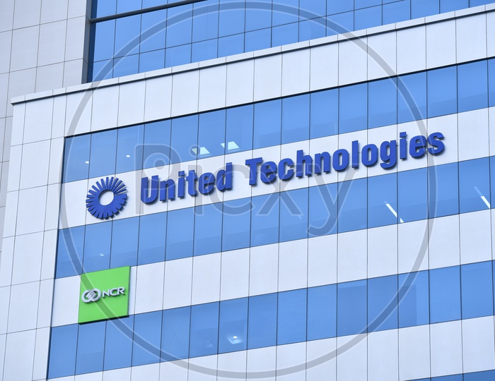 United Technologies and NCR  Name Board On Corporate Building