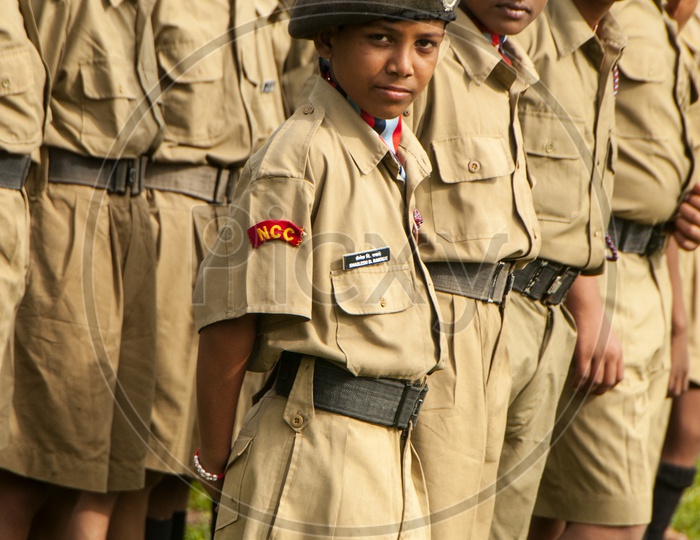 School Student NCC Cadets In an Independence Day March