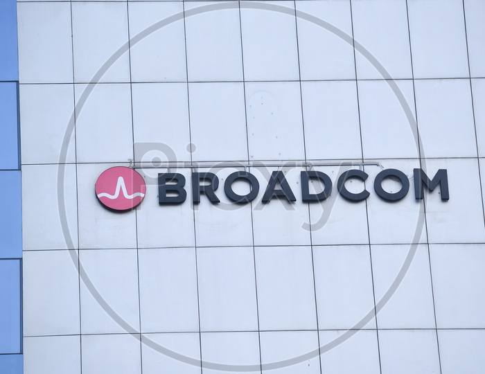 Broadcom  , Name Board On Corporate Building