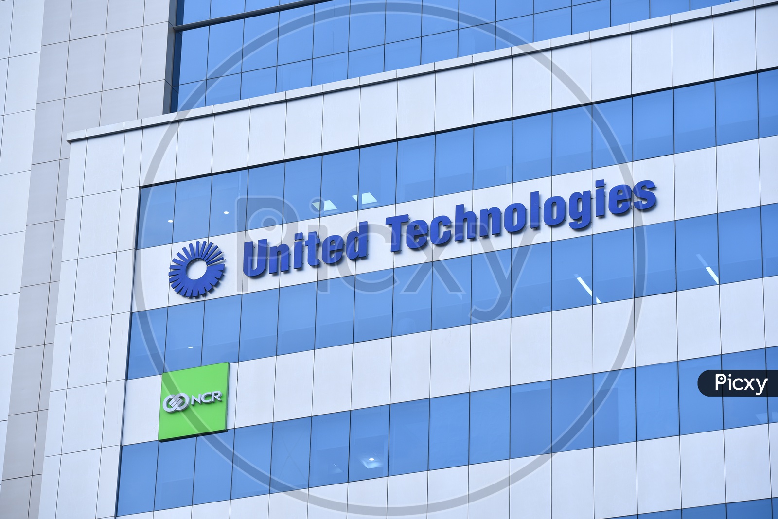 United Technologies and NCR  Name Board On Corporate Building