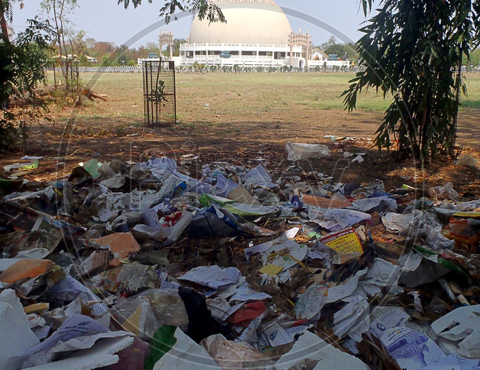 Garbage Trash At The Back Yard Of  Deekshabhoomi  , A Sacred  Monument  Of Navayana Buddhism