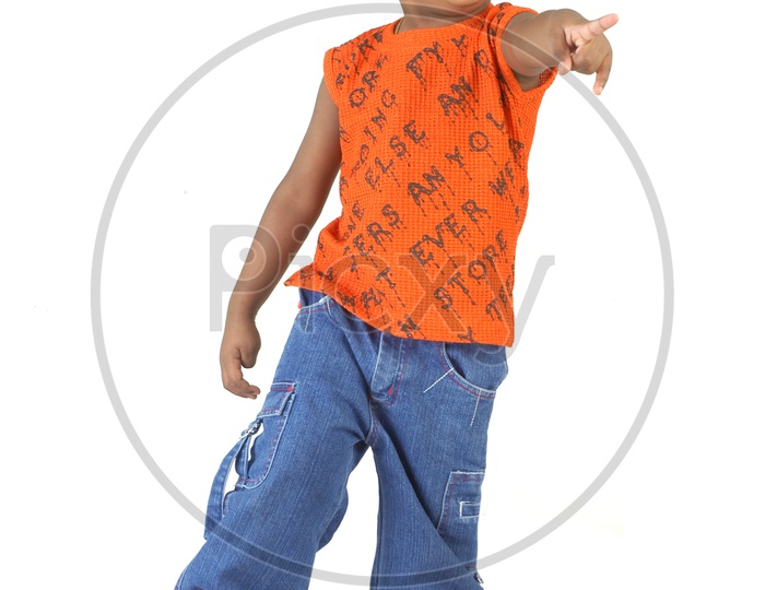 Indian boy wearing a sleeveless shirt