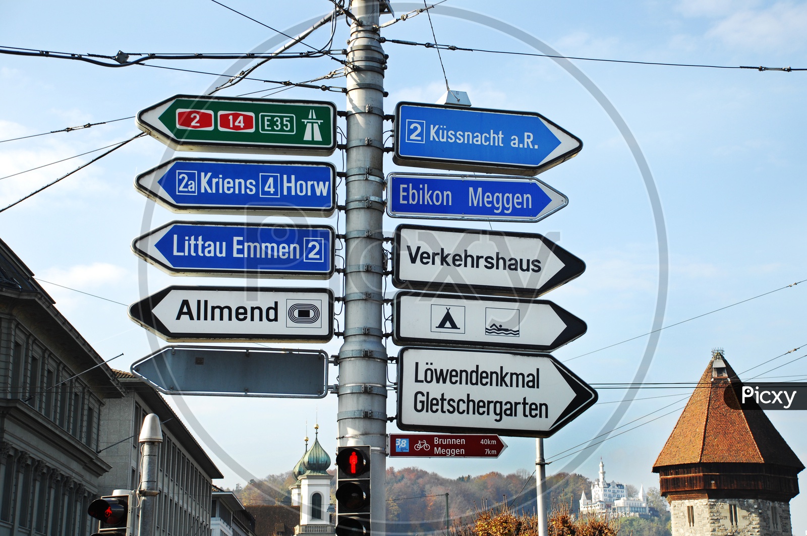 Direction Sign Boards On the Swiss Roads