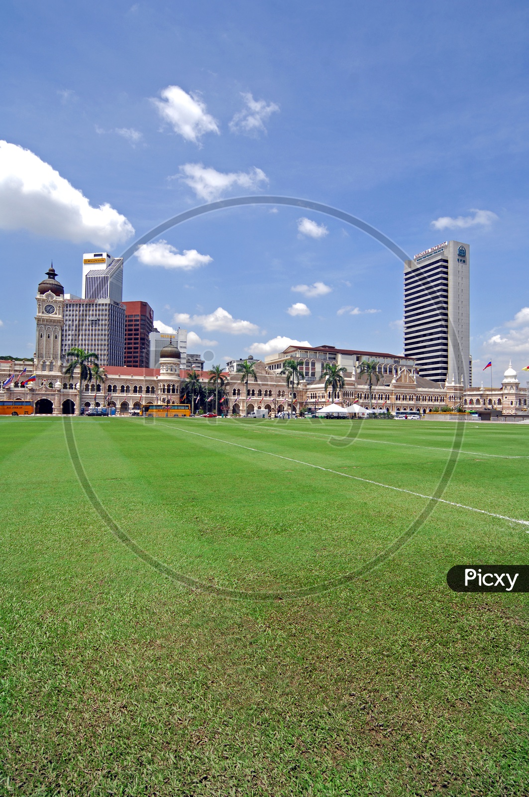A View Of  Corporate buildings And Sultan Abdul Samad Building At Merdeka Square Park