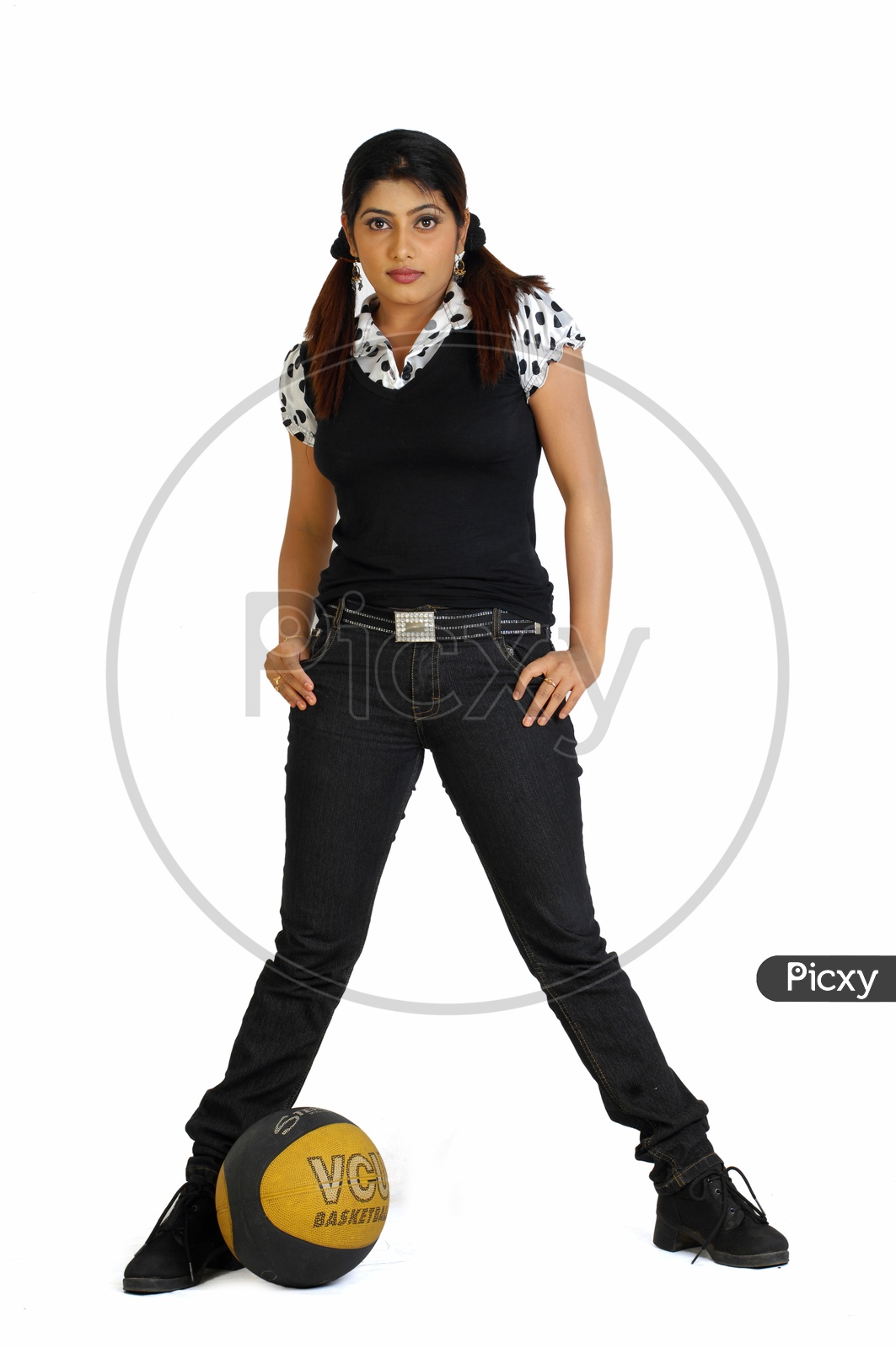Indian Woman wearing jeans posing