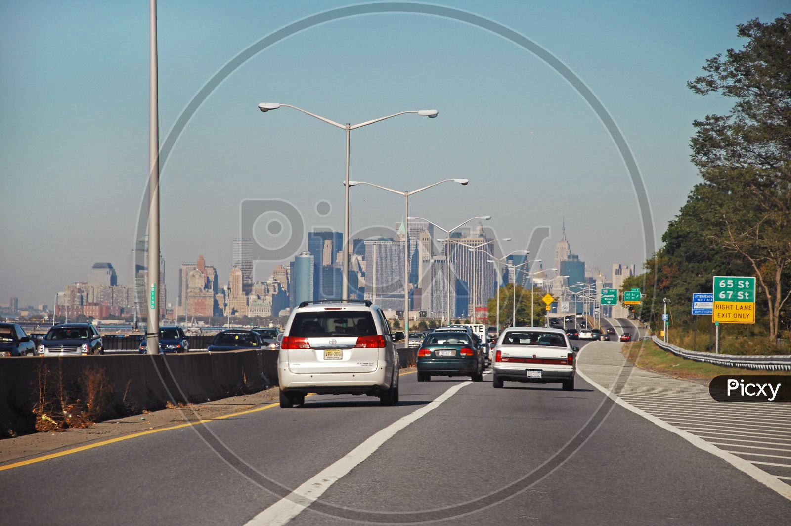 Cars on the road in New York
