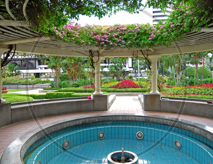 Water Fountain Tank At Dataran Merdeka Square Park entrance