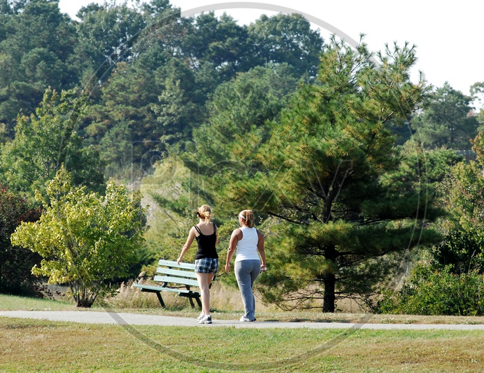 Swiss women jogging in the park