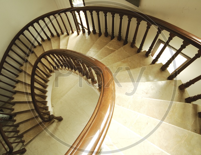 A Curved staircase