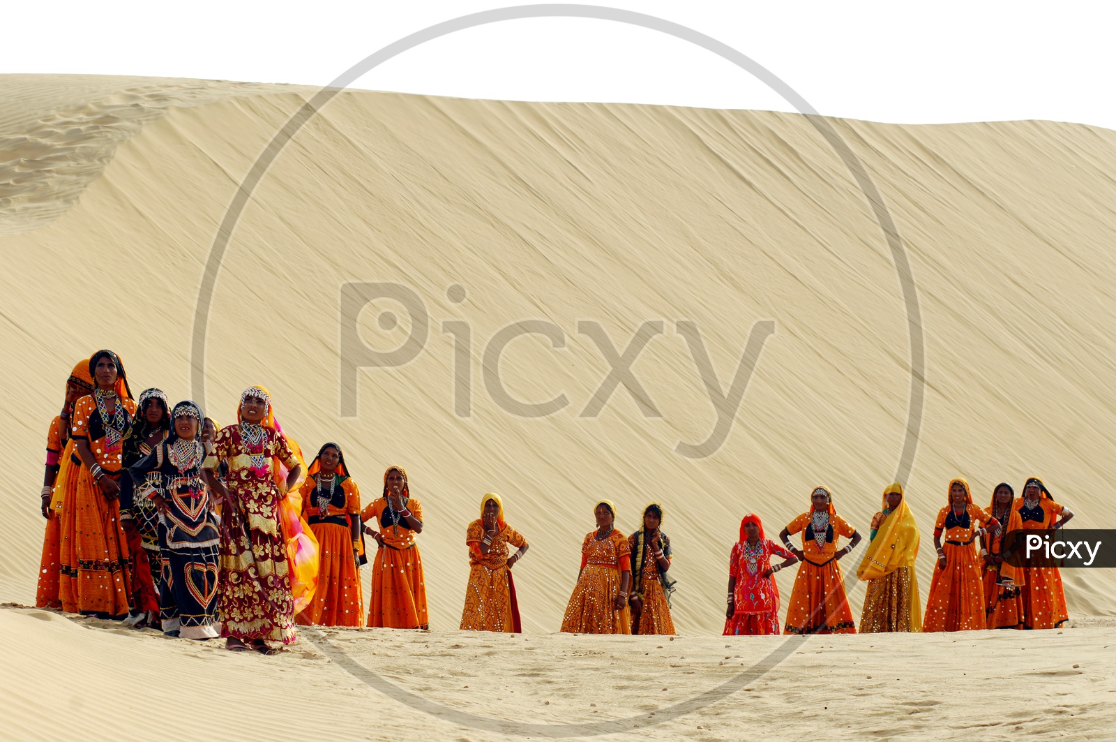 Tribal women dressed up in traditional Rajasthani costume