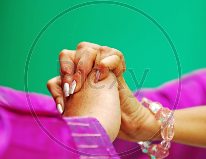 Male and Female Hands Holding