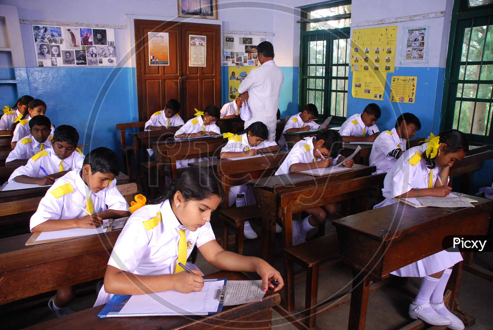 School kids during an exam
