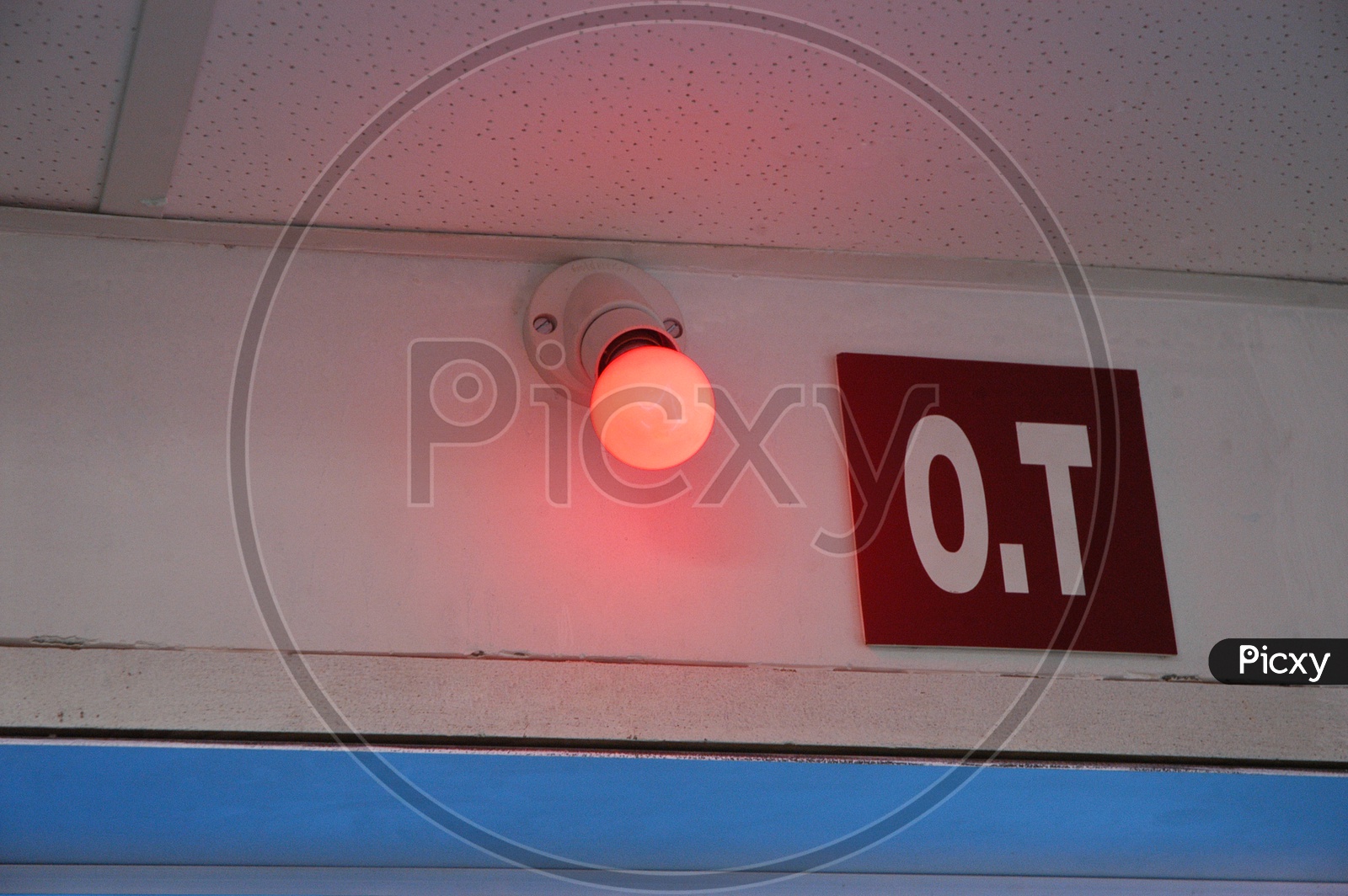 Red bulb outside the Operation Theatre