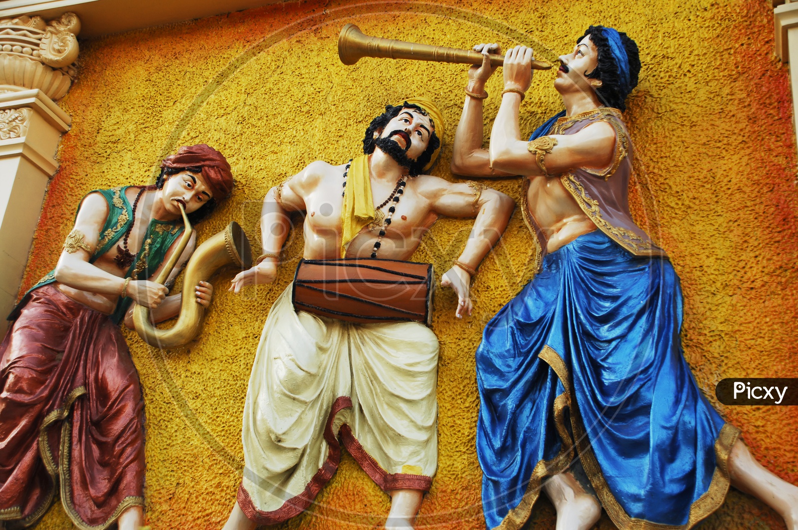 Indian Traditional Music Players Wall Sculptures