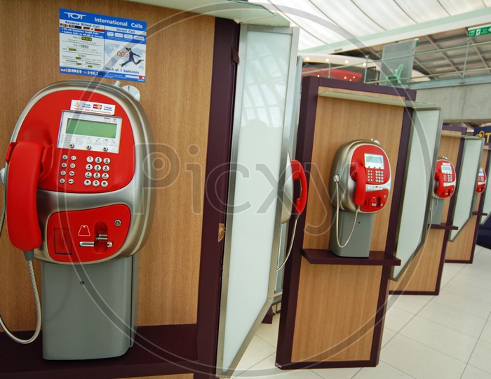 Telephone Booths For International Calling in Airport