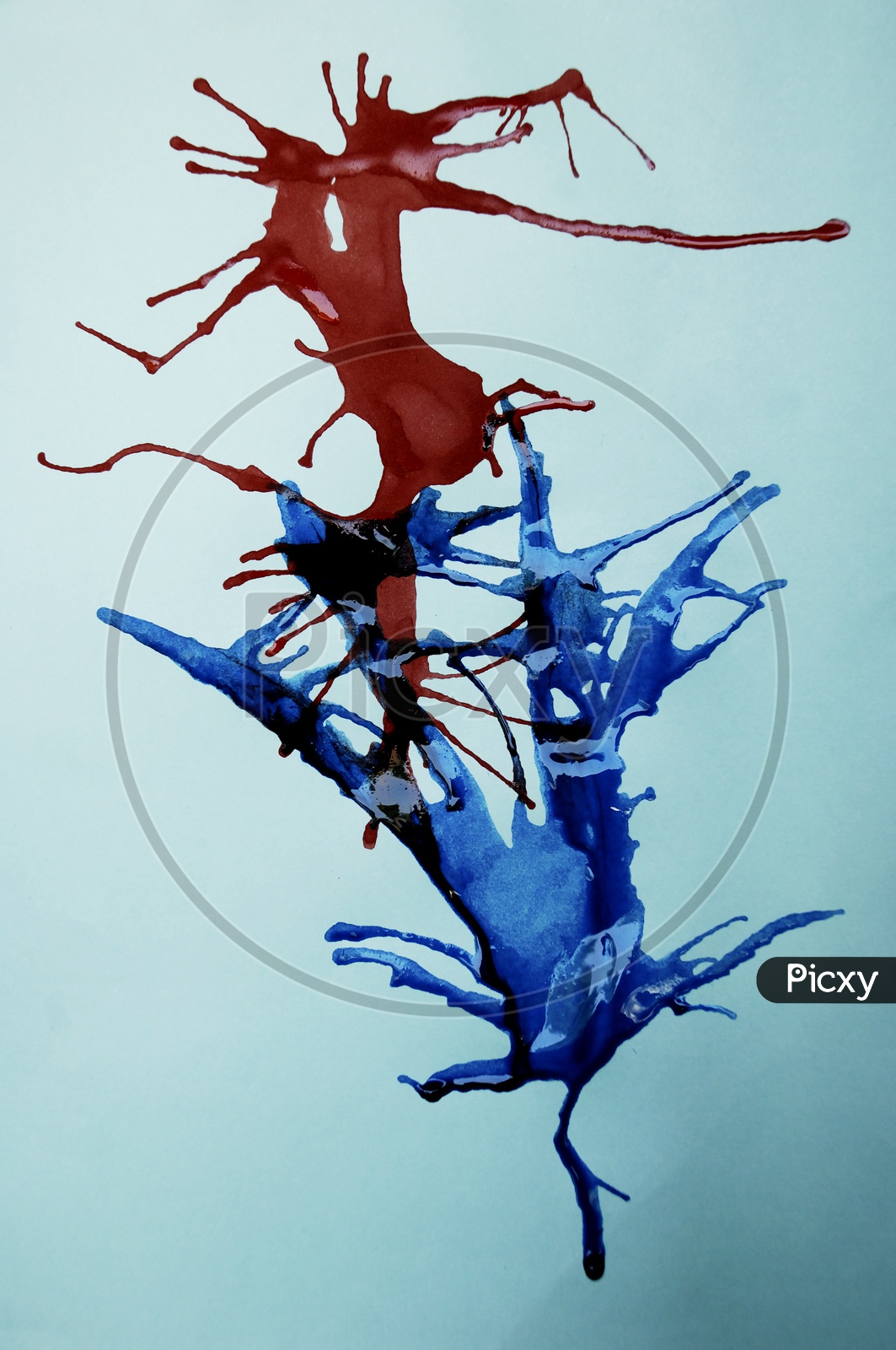 Abstract art of red and blue colors
