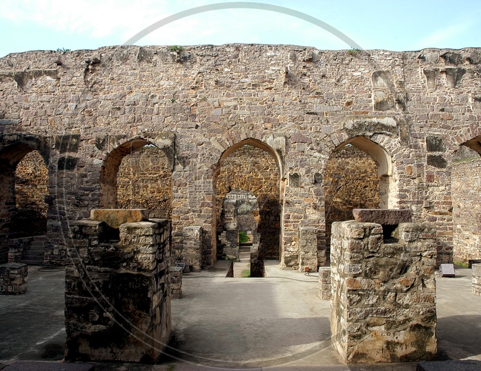 Old Ruin Walls Of Golconda Fort