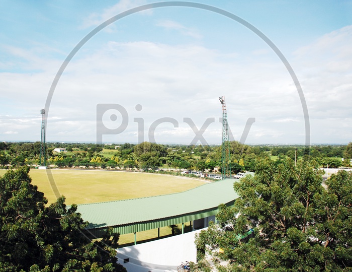 Aerial View Of a Cricket Stadium