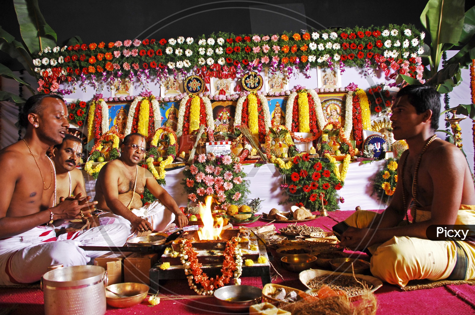 Image of Indian Hindu Priests during worshipAC141852Picxy