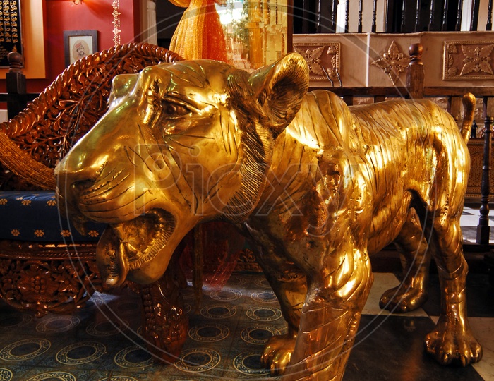 A Brass tiger in a House