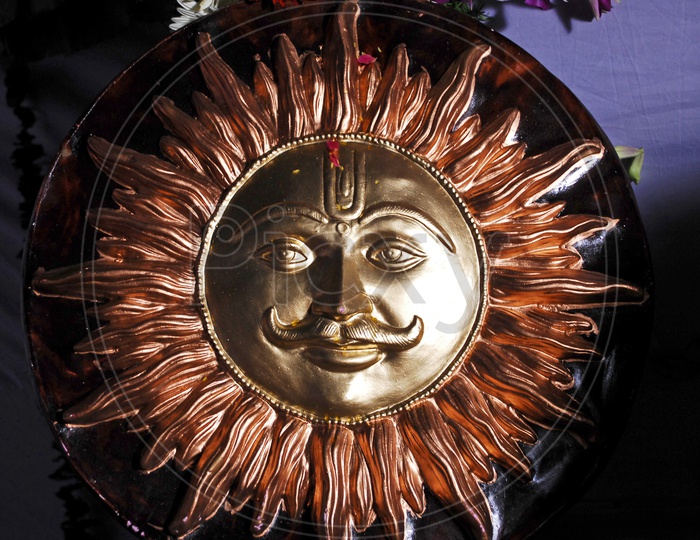 Brass Plate of God Sun Shining