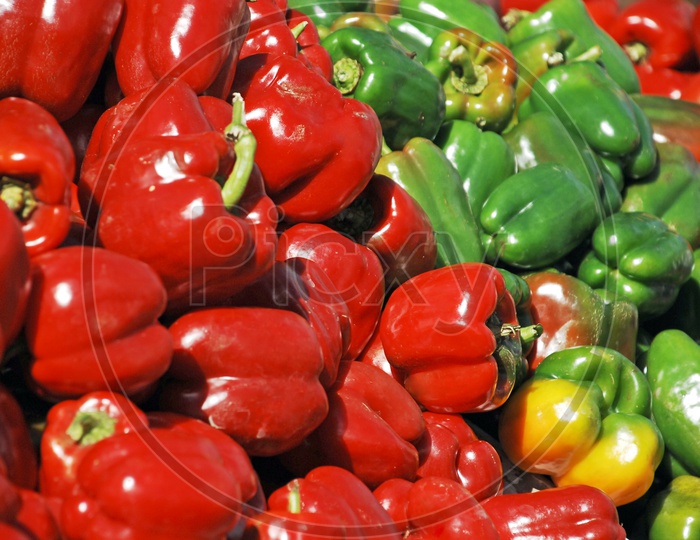 Green And Red Capsicum