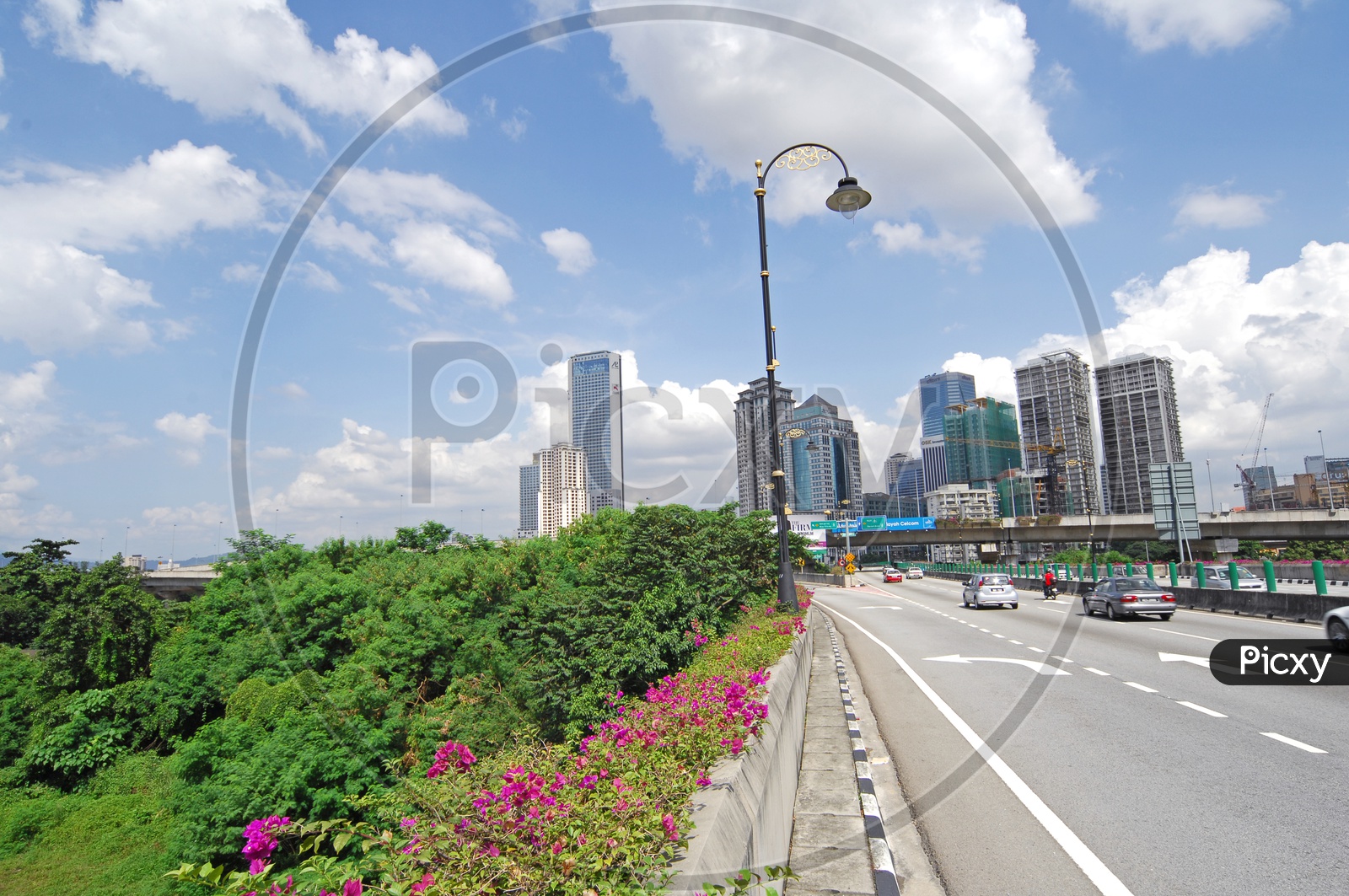 Roads And high Rise Corporate Buildings in Kuala Lumpur  City
