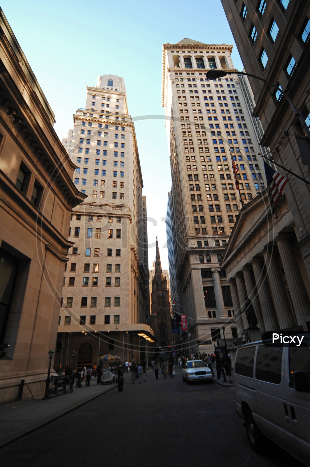 Skyscrapers and Trinity Church in New York