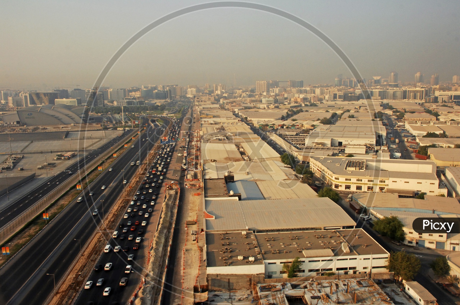Aerial view of Dubai city