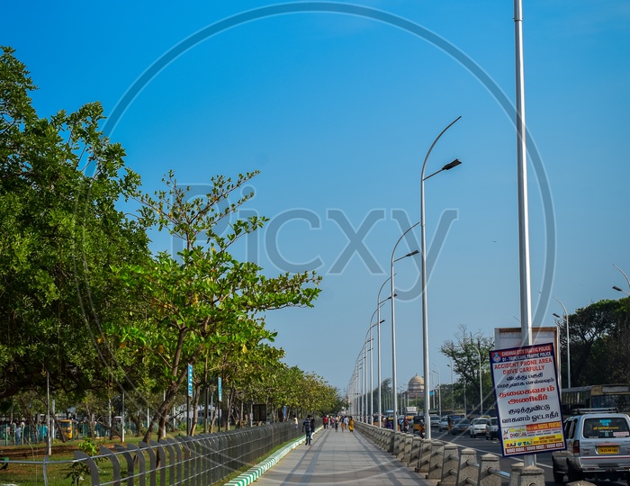 Pathway in Chennai Marina Beach