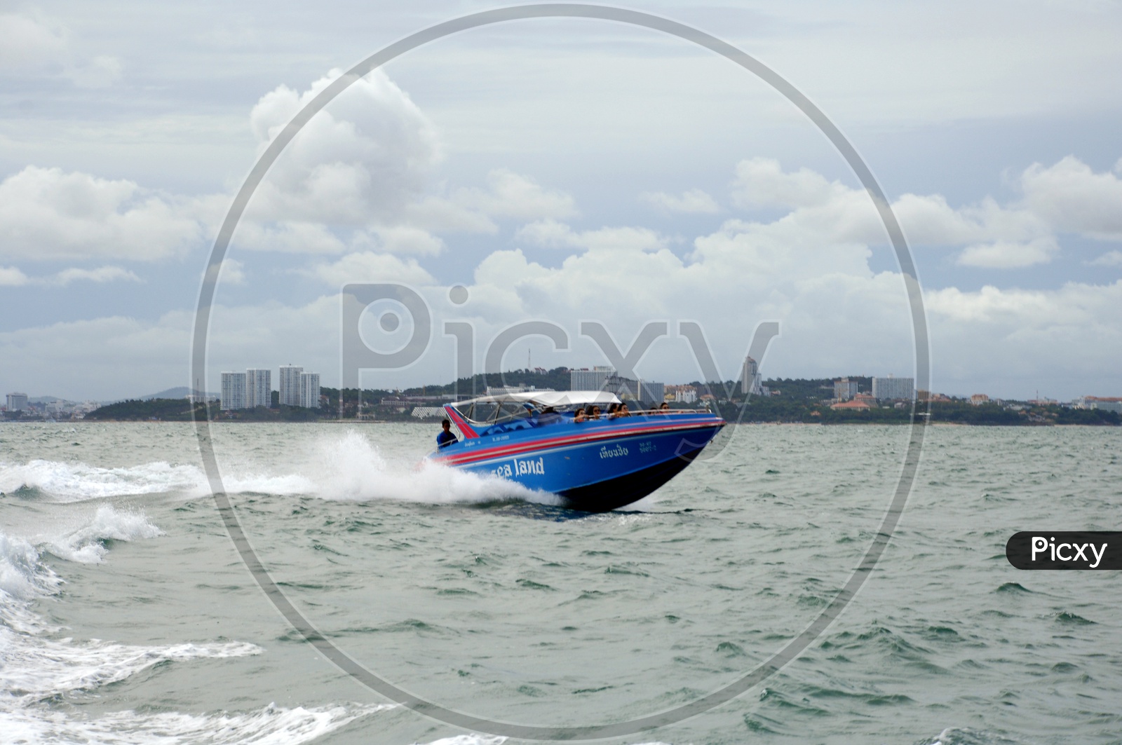 Speed Boats Ramming On Sea Water