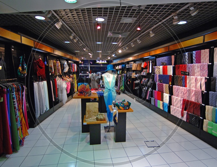 Interior of a clothing store