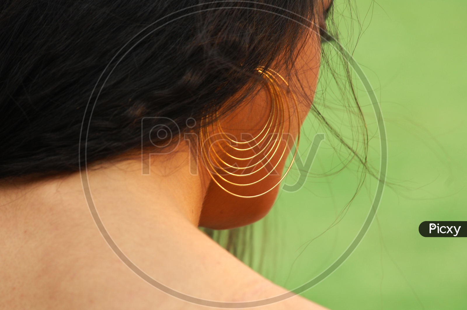 Indian woman wearing earrings