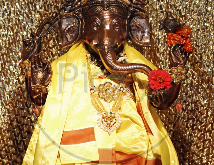 Copper Lord Ganesha statue