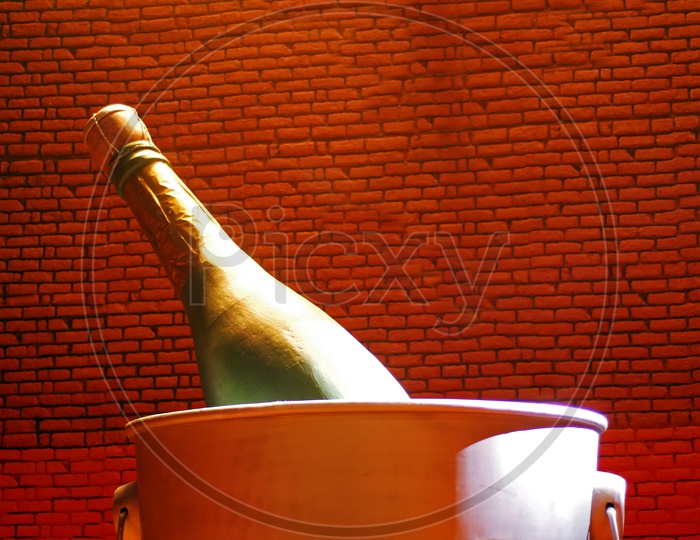 Wine Bottle in a Ice Bucket