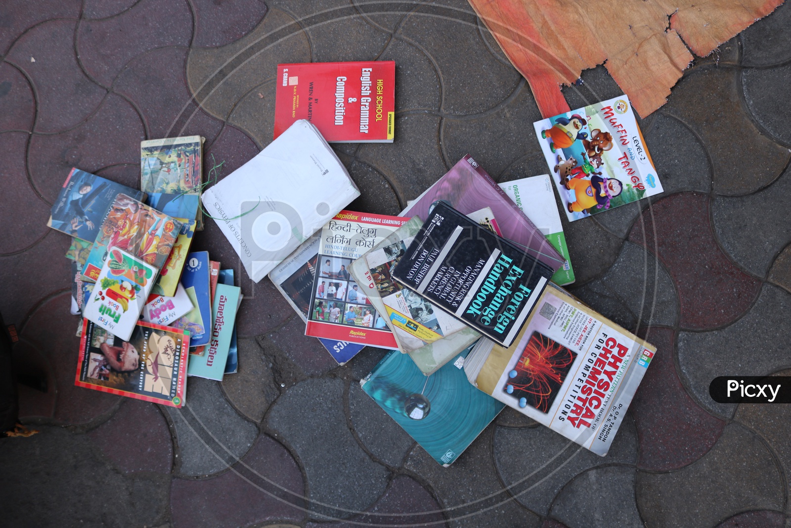 books on floor