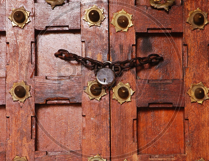Locked wooden door