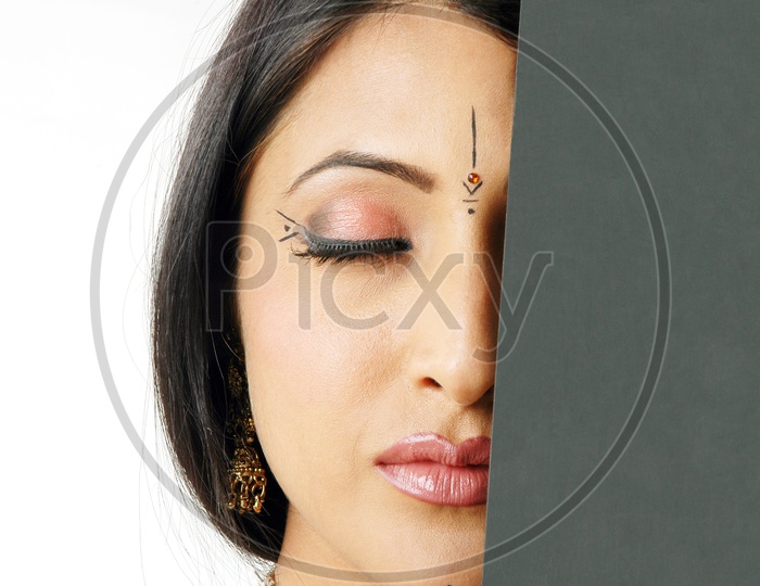 Indian Woman wearing eye makeup