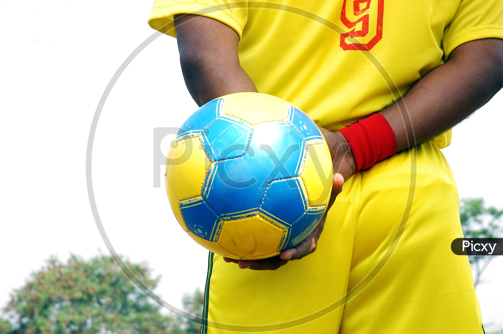 Player holding the football