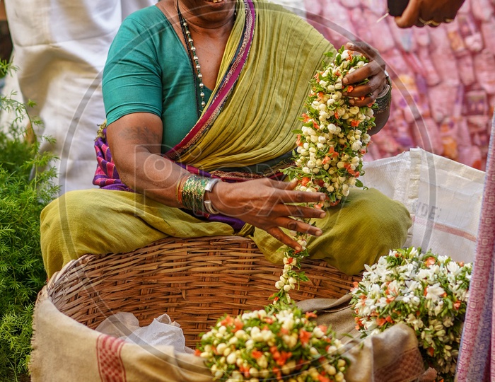 Women selling flowers