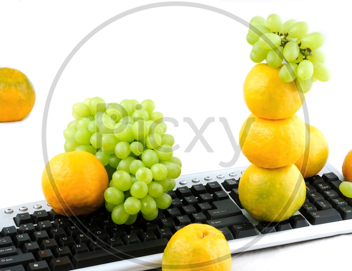 Grapes and Oranges on the key board
