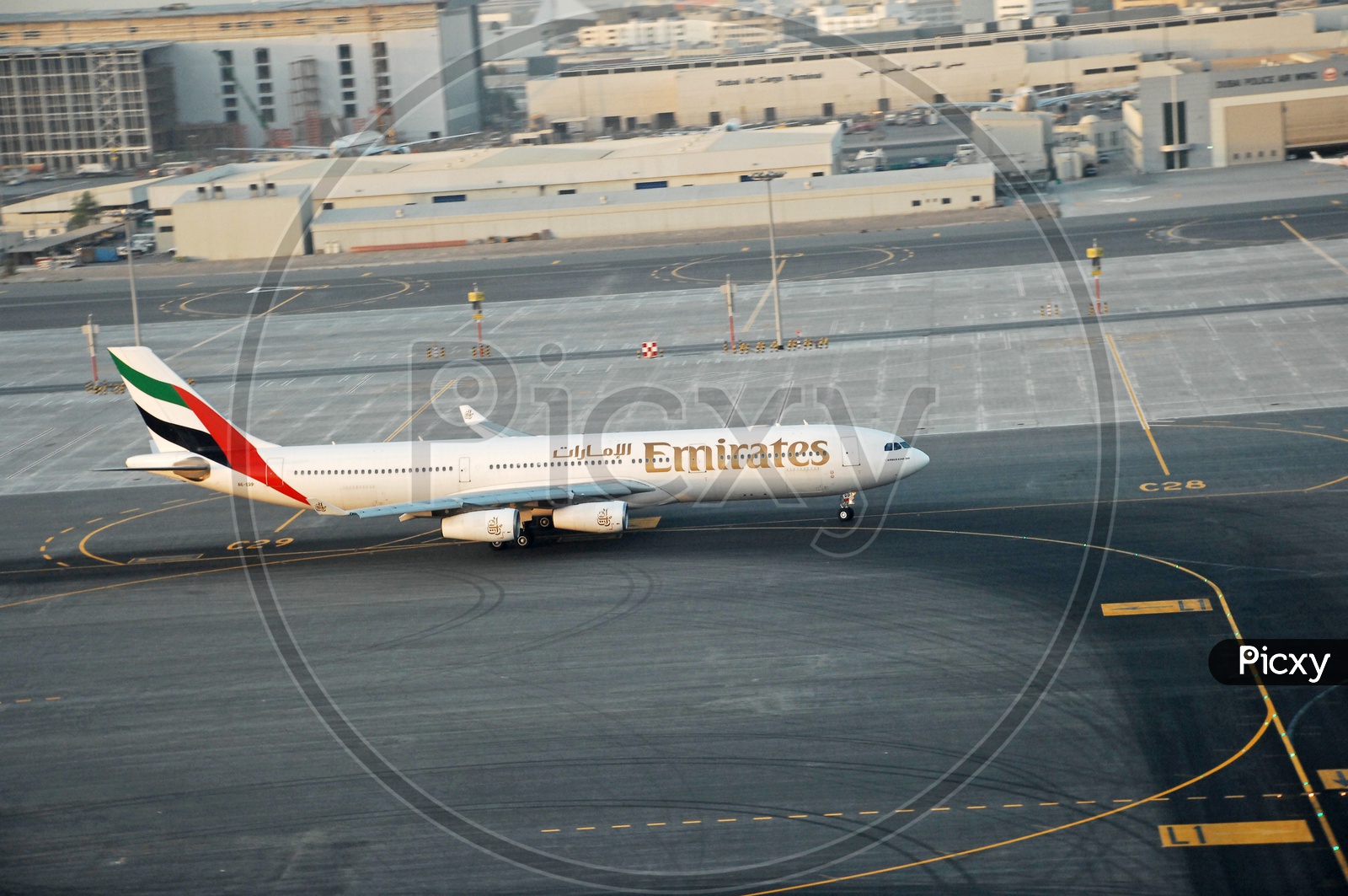 Emirates flight about to take off