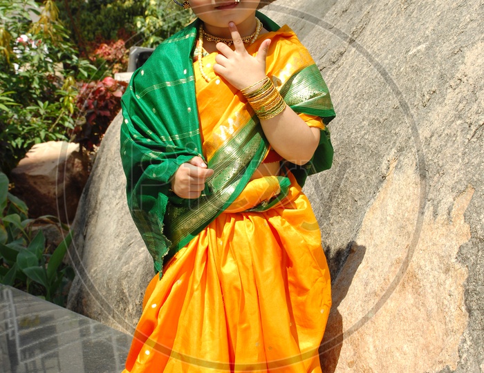 Indian kid in traditional dress