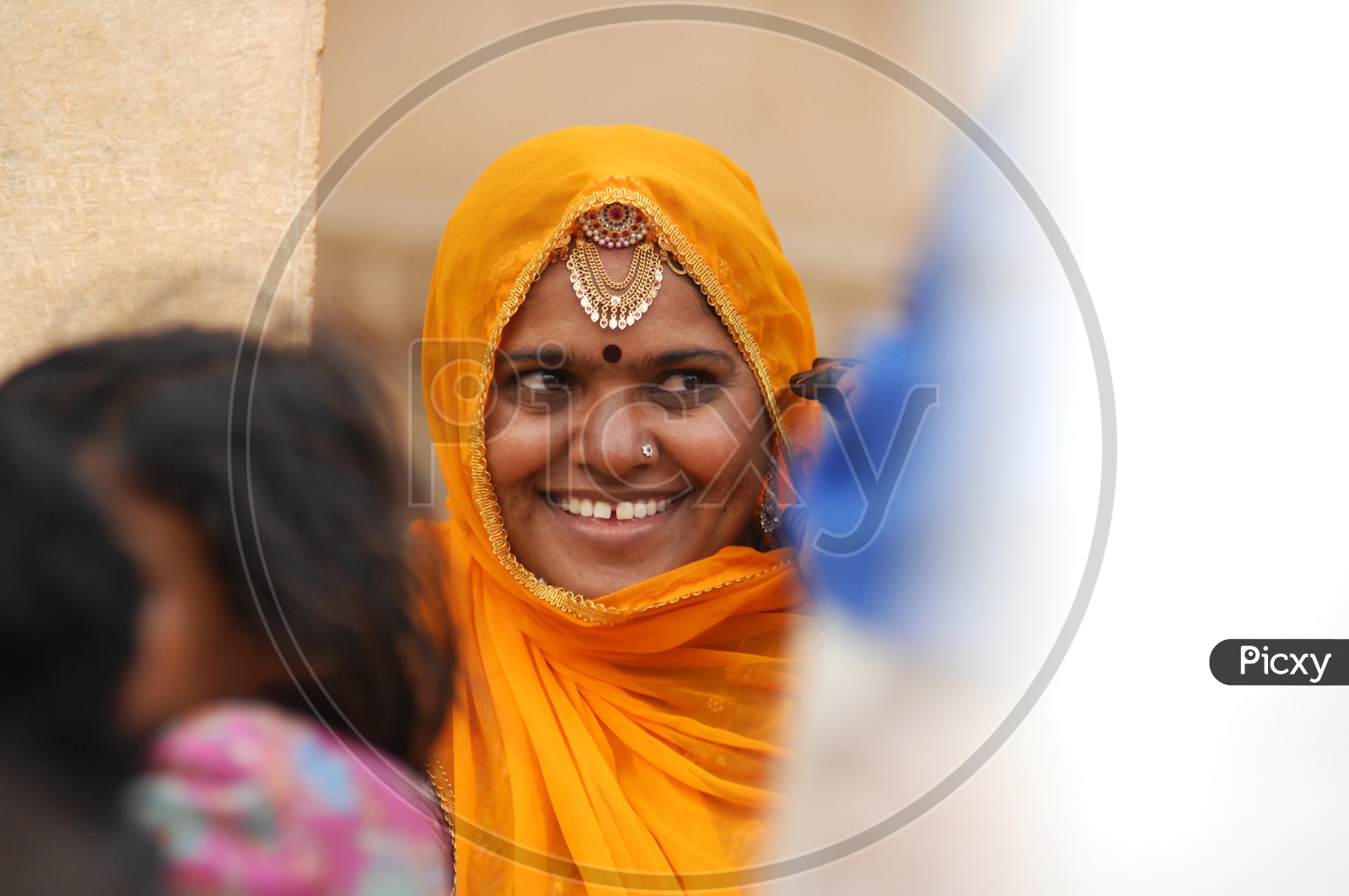 Close up shot of a Rajasthani Women