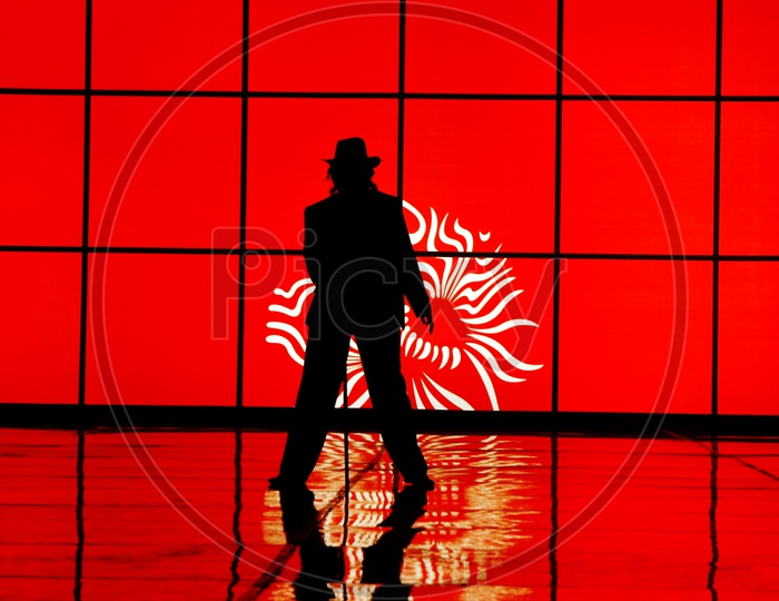 Silhouette of a man dancing
