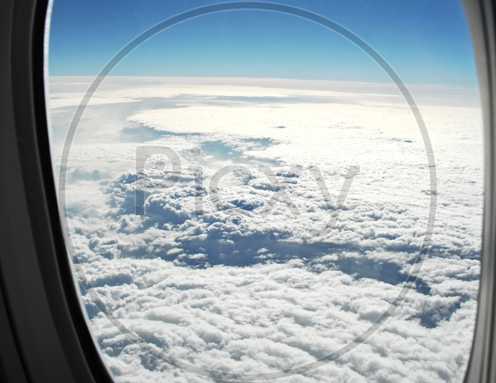 Clouds from flight window