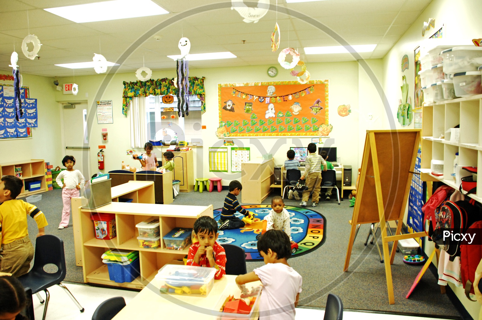 Toddlers playing in the classroom