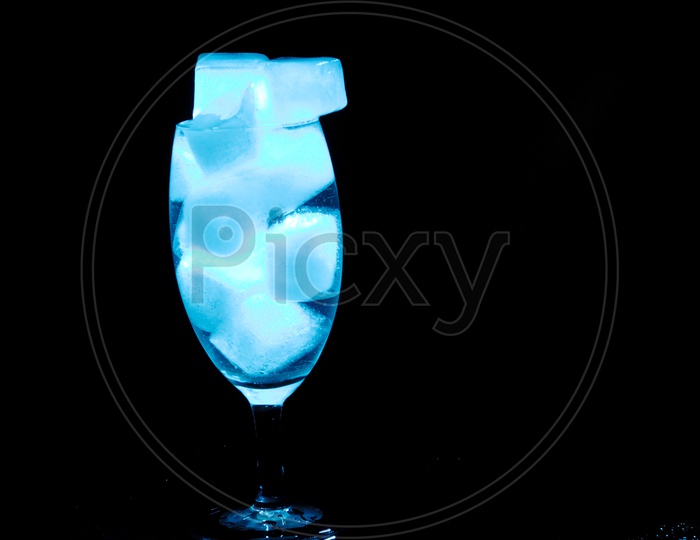Ice cubes in a glass