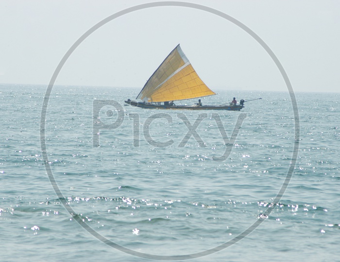 Fishermen boat in sea