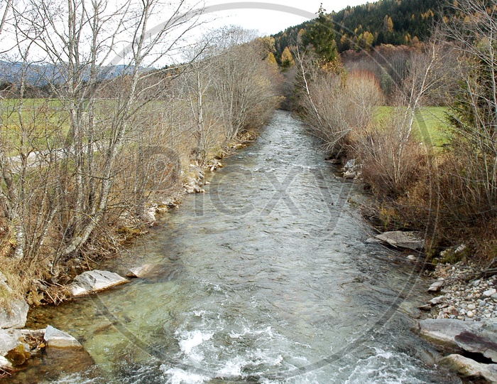 Water stream in Swiss Alps